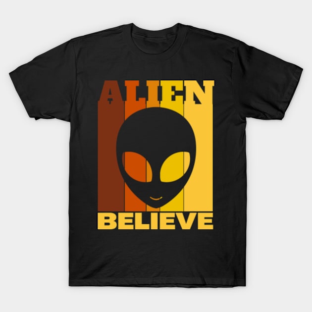 Retro Vintage Alien T-Shirt by FullOnNostalgia